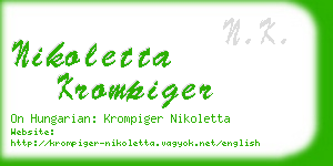 nikoletta krompiger business card